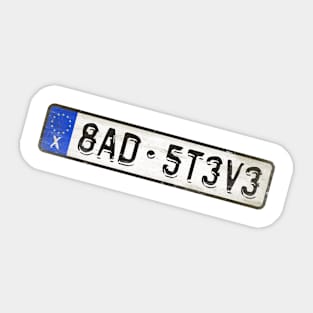 Bad Steve - License Plate Sticker